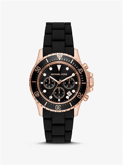 michael kors everest chronograph rose gold-tone stainless steel watch|Oversized Everest Rose Gold.